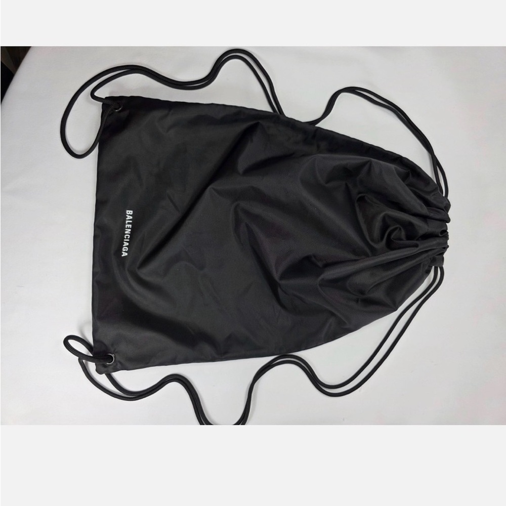 Balenciaga Black Nylon Drawstring Backpack